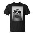 アシカ サングラス フォトブース レトロ 動物 アザラシ ポートレート Tシャツ