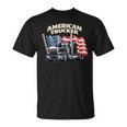 アメリカのトラック運転手 アメリカの国旗 愛国的なトラック運転手 ビッグリグ Tシャツ