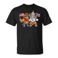 アメリカ・タイ国旗 誇り高いタイ系アメリカ人のルーツ タイ系アメリカ人の遺産 Tシャツ