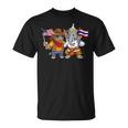 アメリカ・タイ国旗 誇り高いタイ系アメリカ人のルーツ タイ系アメリカ人の遺産 長袖tシャツ Tシャツ