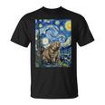 ウォンバット 星月夜 ゴッホスタイル アートペインティング Tシャツ