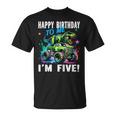 キッズ ハッピーモンスタートラックがテーマの5歳の誕生日 5歳 男の子 5歳 Tシャツ