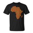 クールなアフリカの地図布、伝統的なアフリカのケンテ布。 Tシャツ