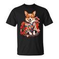 コーギー 着物 サムライ 伝統 日本アニメ アート 忍者 Tシャツ