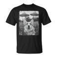 コーギー犬 Ufo エイリアン 地球外自撮り Tシャツ