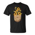 ゴッホ ひまわり ポケットアート 花柄 恋人スタイル 長袖tシャツ Tシャツ