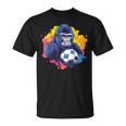 ゴリラ サッカーボール 鮮やかな色 Tシャツ