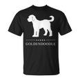 ゴールデンドゥードル 犬 ホワイト シルエット Tシャツ