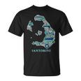 サントリーニ島 ギリシャ 地図 ギリシャ柄 旅行 休暇 Tシャツ