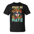 シンコ デ マヨ スケルトン ラ カトリーナ カラベラ フローラル メキシカン 長袖tシャツ Tシャツ