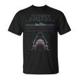 ジョーズ ネオンシャークアタックサーファーアートワーク Tシャツ