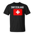 スイス国旗 スイス国地図フラッグ Tシャツ
