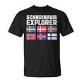 スカンジナビア エクスプローラー フラグ スウェーデン ノルウェー アイスランド Tシャツ