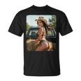 セクシーガールグラフィックtシャツ カウガールピンナップガール 2 Tシャツ