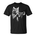 トランペットを奏でる猫 ヴィンテージ ジャズ ミュージシャン トランペッター Tシャツ