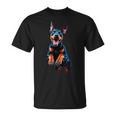 ドーベルマン 犬好きのジャンピングデザイン かわいい 面白い ドーベルマン Tシャツ