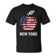 ニューヨーク市 ビッグアップル グラフィック アメリカ国旗付き Tシャツ