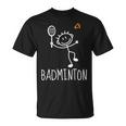 バドミントンプレーヤー バドミントンラケット シャトルコック バーディースポーツ 長袖tシャツ Tシャツ