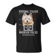 パーソナルストーカー犬ノーリッチテリア私はあなたに従います Norwich Terrier Dog Tシャツ