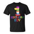 ビルディング・ブリックス 1歳のバースデー・ボーイ 1 1年目マスター・ビルダー Tシャツ