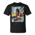 ピンナップガールtシャツ 男性用 ブラックピンナップガール&エキゾチックカー Tシャツ