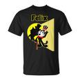 フェリックスブラックキャット漫画シルクハット＆ブロードウェイステージ＆スポットライト Tシャツ