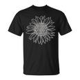 フラワー オブ ライフ ひまわりシャツ、神聖幾何学模様 Tシャツ
