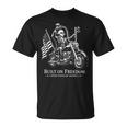 フリーダムモーターサイクルアートに基づいたジョージ・ワシントン大統領 Tシャツ