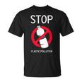 プラスチック汚染環境係派を止める Tシャツ
