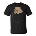 ポケットの赤ちゃんウォンバット かわいいオーストラリアのウォンバット Tシャツ