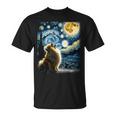 ポメラニアン 犬 イヌアート ゴッホ 星月夜 ポメラニアン 長袖tシャツ Tシャツ
