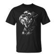 ミニチュアシュナウザー ポートレート 黒と白の犬好き Tシャツ
