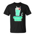 メロンソーダ／クリームソーダ 夏 （デリシャス スイーツ）昭和レトロ ポップ 80S かわいい イラスト Tシャツ
