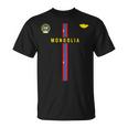 モンゴル国旗、モンゴルのシルエットマップ、国章 Tシャツ