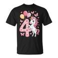 ユニコーン 4 誕生日 女の子 4 歳 馬 わたしは 4 Tシャツ