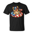 ヨークシャーテリア犬 2026年7月4日 愛国的なアメリカ国旗 Tシャツ