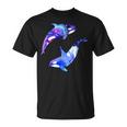 ラブリーなシャチのカップル陰陽スイムアートデザイン Tシャツ