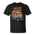 レスキュースクワッド ビンテージ犬カートゥーンユーモア Tシャツ