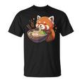 レッサーパンダ ラーメン かわいいレッサーパンダ Tシャツ