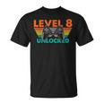 レベル 8 アンロック ゲーマー 誕生日 レトロ コントローラー Tシャツ