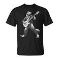 ロックンロールとギターのロッキングウルフ ヴィンテージ Rock Music Tシャツ