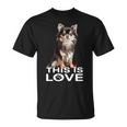 ロングヘア チワワ犬 This Is Love Brown チワワ 恋人 長袖tシャツ Tシャツ