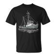 ヴィンテージ漁船 海 レトロ 船 漁師 イラスト Tシャツ