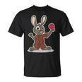 卓球選手 卓球をするかわいいうさぎさん Tシャツ
