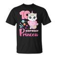女の子、10歳の誕生日、ユニコーンキャット、ナンバー10 Tシャツ