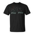 山の自然をモチーフにした登山用の山と森プリント Tシャツ