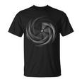 幾何学的ブラックホール光学錯覚スパイラルトリッピー Tシャツ