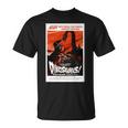 恐竜レトロヴィンテージ映画ポスタープリント 長袖tシャツ Tシャツ