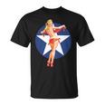 愛国心 ヴィンテージ セクシー ピンナップ 女の子 長袖tシャツ Tシャツ