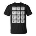 数字キーパッド 電話 番号 セキュリティコード ピンパッド 衣装 Tシャツ